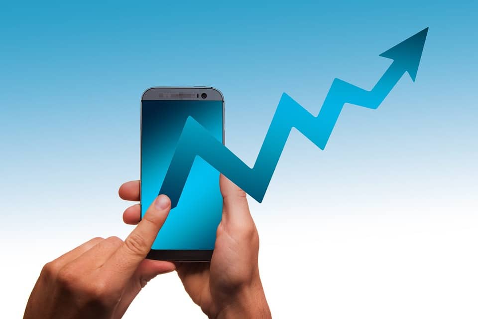 Smartphone Success Arrow Startup Company Money